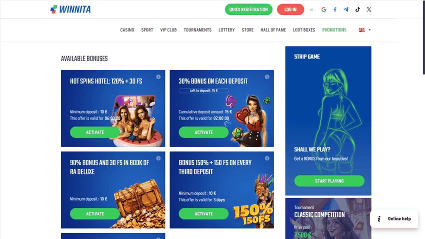 Recensione del sito di Winnita Casino: pro, contro ed esperienza di gioco reale